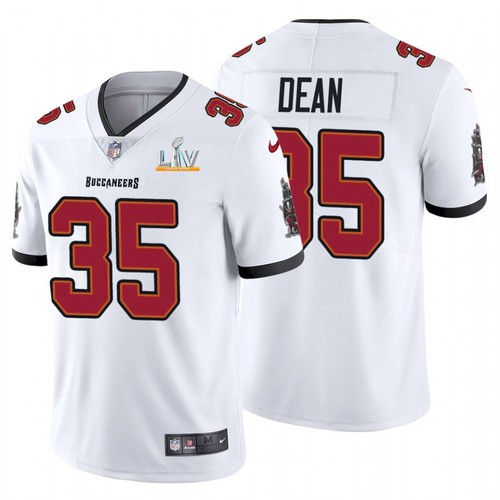 Men's Tampa Bay Buccaneers #35 Jamel Dean White NFL 2021 Super Bowl LV Limited Stitched Jersey